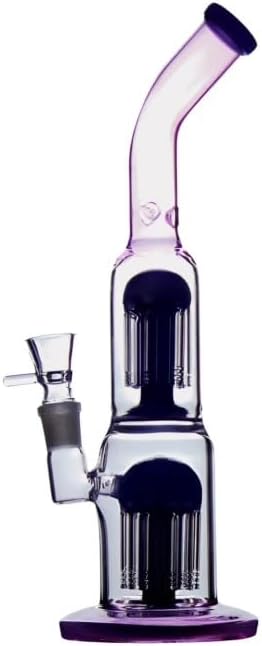 Glas Bong mit 2 Perkolatoren und Eiskühlung